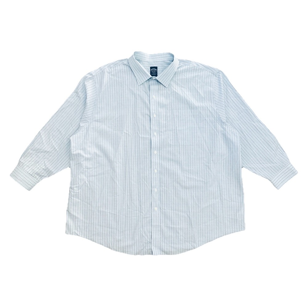 Brooks‎ Brothers Supima Cotton Non Iron Blue Check Dress Shirt Size 20 34/35 XXL